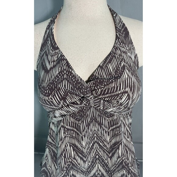 Women’s Garnet Hill Tankini‎ Halter Top Swim Brown Beige Tan Size 6 NWOT - Picture 2 of 7